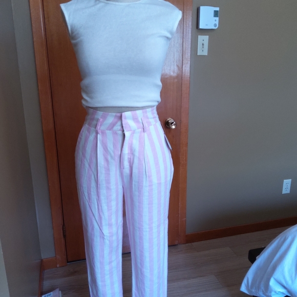 Geo-belt linen pant - Picture 5 of 7